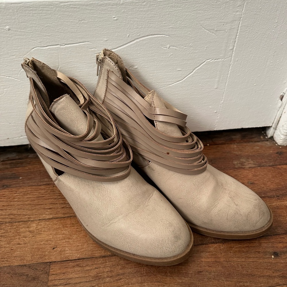 Women's Beige Ankle Boots